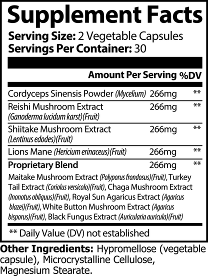 SHROOM BOOM! - Mushroom Complex 10-in-1 Capsules.