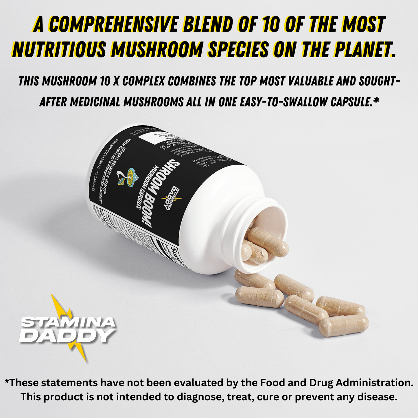 SHROOM BOOM! - Mushroom Complex 10-in-1 Capsules.